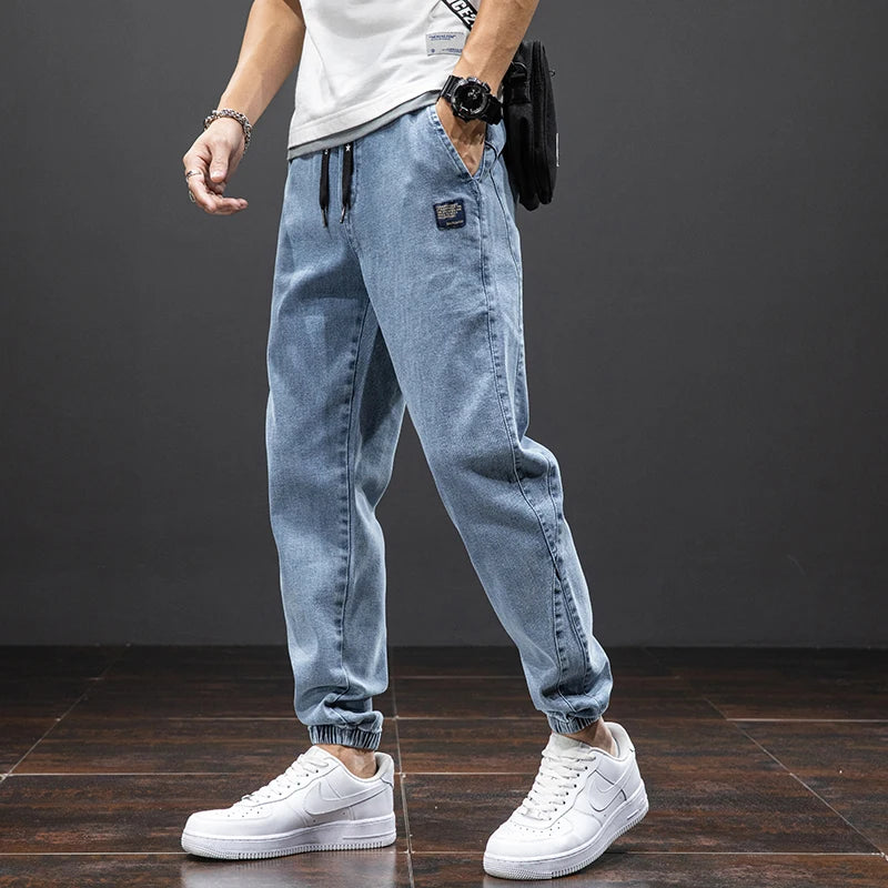 Spring Summer Black Blue Cargo Jeans Men Streetwear Denim Jogger Pants Men Baggy Harem Jean Trousers Plus Size 6XL 7XL 8XL voguable