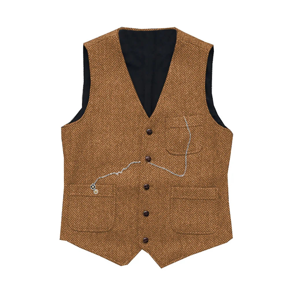 Casual Formal Business Vest for Men Single Breasted Slim Fit Vintage  Waistcoat Casual Gilet voguable