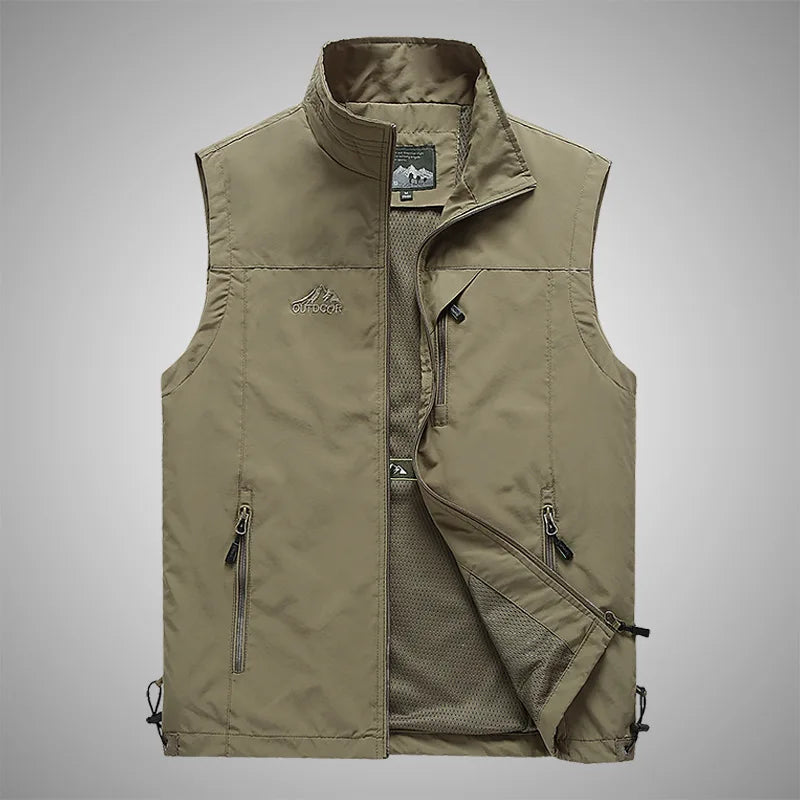 Spring Autumn Fashion Zipper Harajuku Vest Men All Match Loose Coats Casual Jacket Sport Outerwear Solid Tank Tops Male Clothes voguable