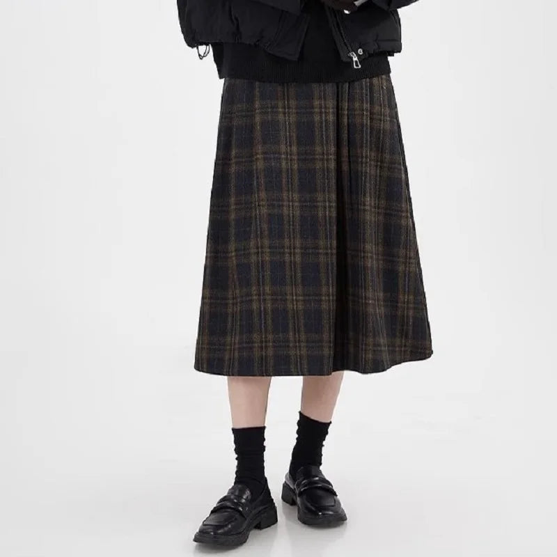 Autumn 2024 Temperament Commuter Plaid Skirt Female Youth Popular Fashion Casual French Retro Slimming Hair A-Line Skirt Trend voguable