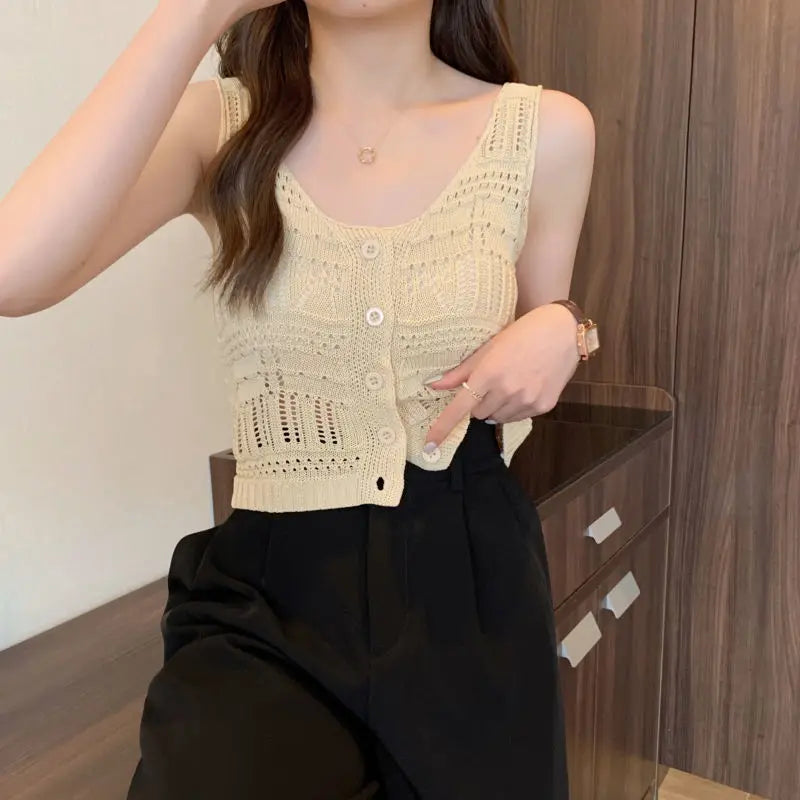 Spring Summer Korean Design Sense Hook Flower Hollow Lace Shirt Senior Sense Foreign Air V-Neck Long Sleeve Sun Protection Tops voguable