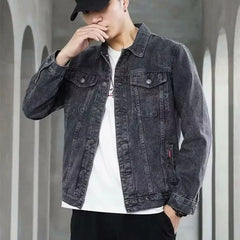 Autumn New Men's Casual Denim Jacket Classic Style Fashion Slim Washed Retro Black Jeans Coat Male Brand Clothing classic top voguable