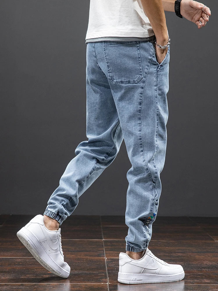 Spring Summer Black Blue Cargo Jeans Men Streetwear Denim Jogger Pants Men Baggy Harem Jean Trousers Plus Size 6XL 7XL 8XL voguable