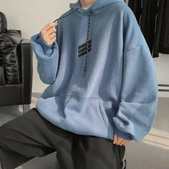 Voguable  Hoodies Male Clothes Hip Hop Hooded Blue Sweatshirt For Men Emo Warm High Quality Luxury S Sweat Shirt Wholesale Low Price voguable