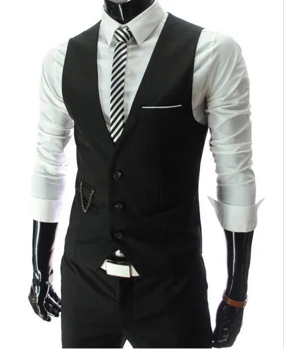 New Arrival Dress Vests For Men Slim Fit Mens Suit Vest Male Waistcoat Gilet Homme Casual Sleeveless Formal Business Jacket voguable