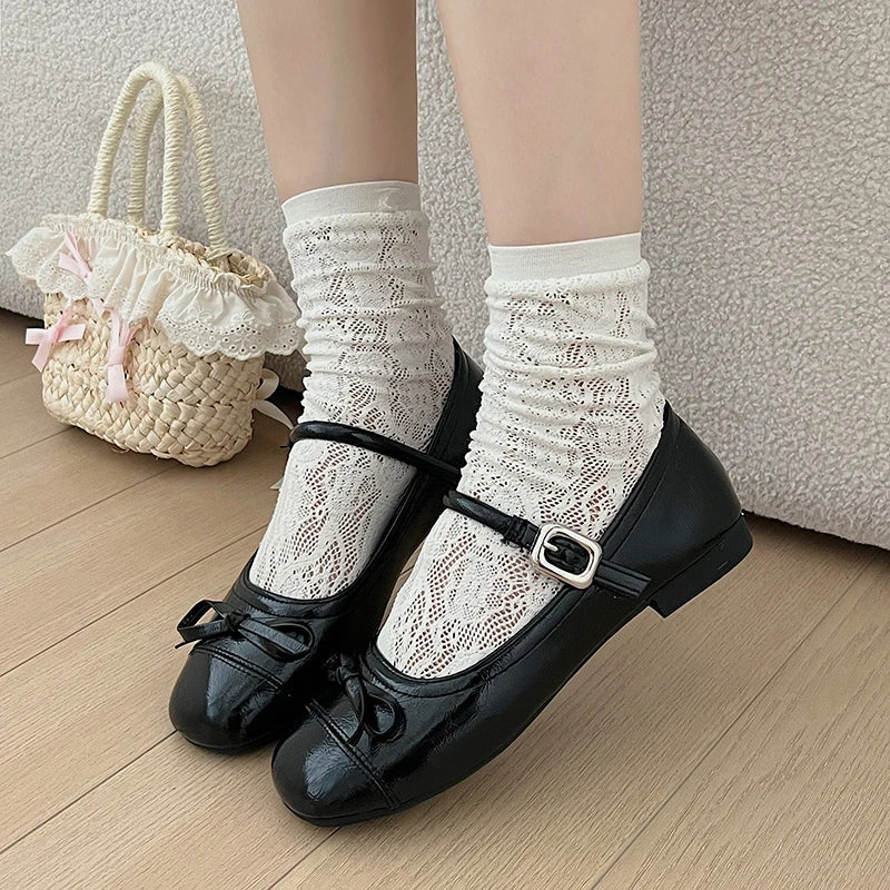 Spring Women Mary Jane Shoes Fashion Square Toe Ladies Comfort Soft Sole Flats Women's Comfort Ballerinas Shoes Pbong