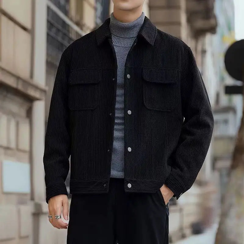 Spring Autumn Business Fashion Harajuku Coats Men Solid Male Clothes Loose Casual Tops All Match Jacket Long Sleeve Outerwear voguable