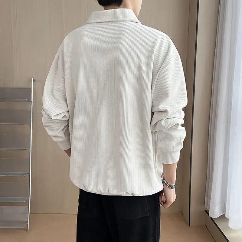 Voguable  Spring Autumn Fashion Loose Solid Casual Sweatshirt Man Long Sleeve All-match Business Male Pullover Tops Streetwear Ropa Hombre voguable