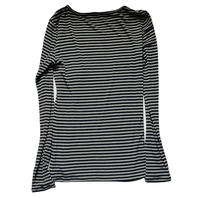 Women Harajuku Striped Long Sleeve T-Shirts Crew Neck Slim Blouse Y2K Grunge Goth Tops Tee Dark Academia Clothing Streetwear voguable