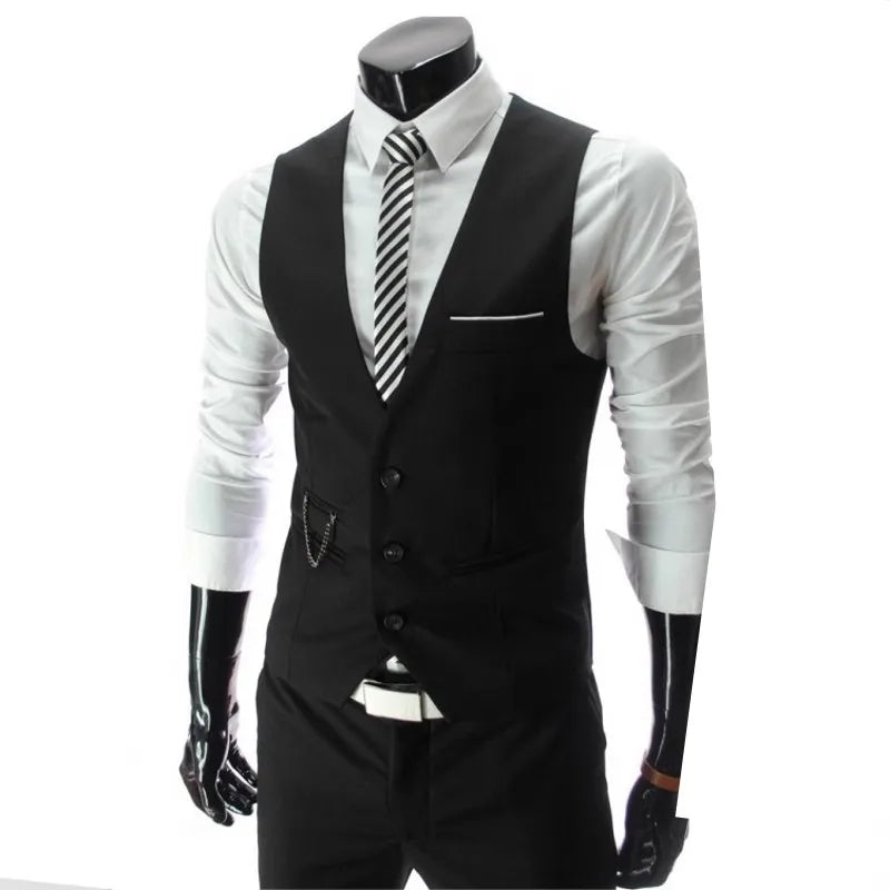 New Arrival Dress Vests For Men Slim Fit Mens Suit Vest Male Waistcoat Gilet Homme Casual Sleeveless Formal Business Jacket voguable