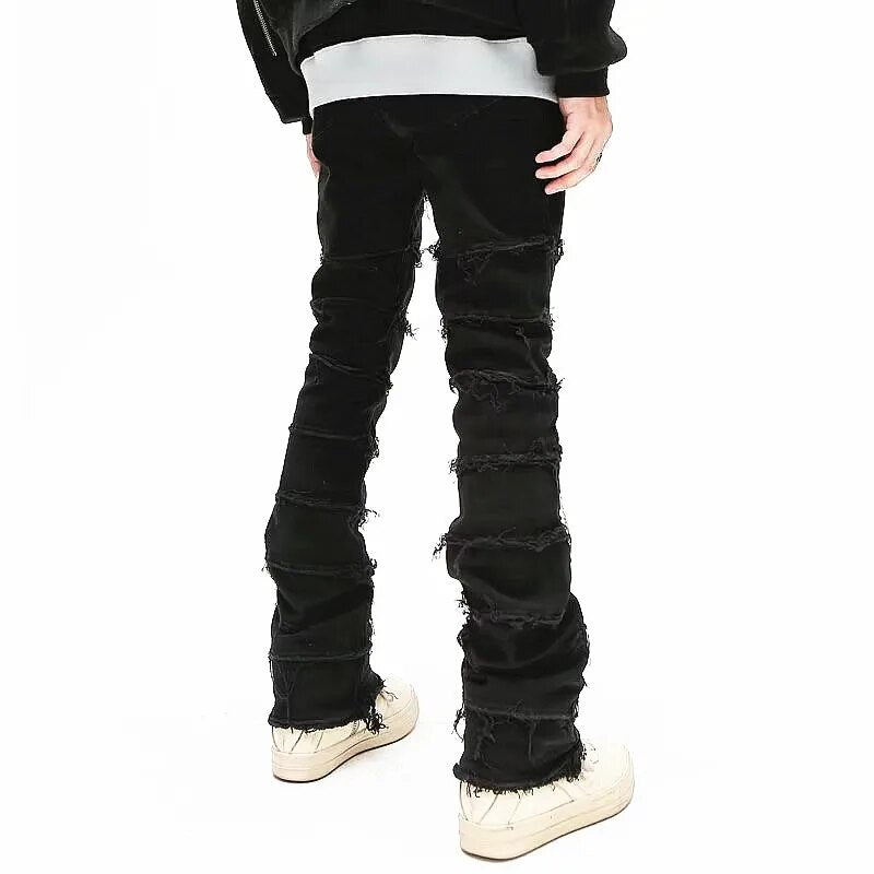 Grunge Clothes Y2K Streetwear Black Slim Stacked Jeans Pants For Men Kanye Hip Hop Women New Long Trousers Vetements Homme voguable