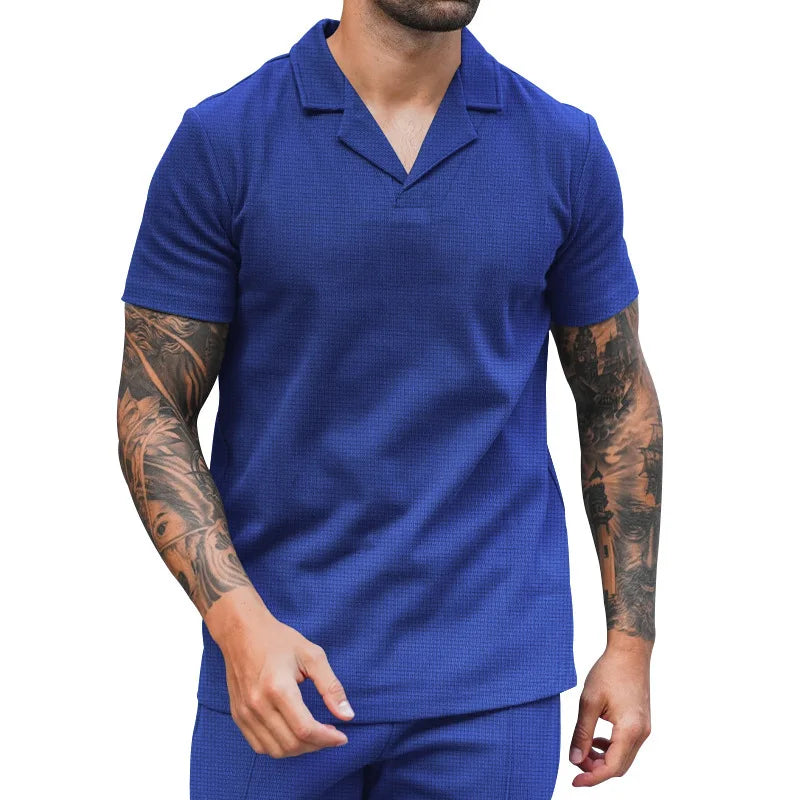 Elegant Fashion Harajuku Slim Fit Ropa Hombre Loose Casual All Match Tees Solid Lapel Colla Thin Style Short Sleeve POLO Shirt voguable