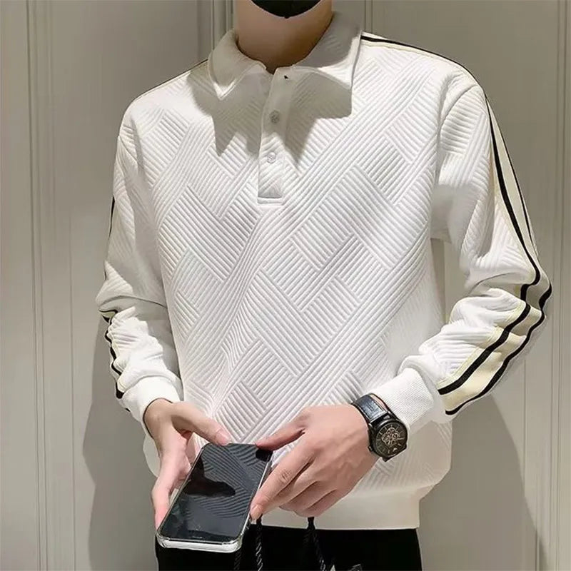 Autumn KPOP Fashion Style Harajuku Slim Fit Blusa Loose Casual All Match Outerwear Korean Style Button Long Sleeve POLO Shirt voguable