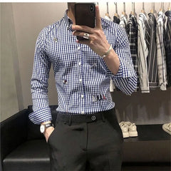 Spring Autumn KPOP Fashion Style Harajuku Slim Fit Tops Loose Casual All Match Shirt Korean Style Pointed Collar Printed Blusa voguable