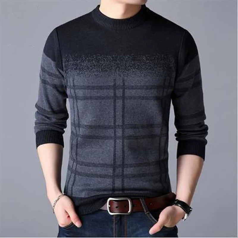 Autumn Winter KPOP Fashion Harajuku Sweater Man All Match Thick Knitting Tops Men Loose Casual Long Sleeve Pullover Y2K T-shirts voguable