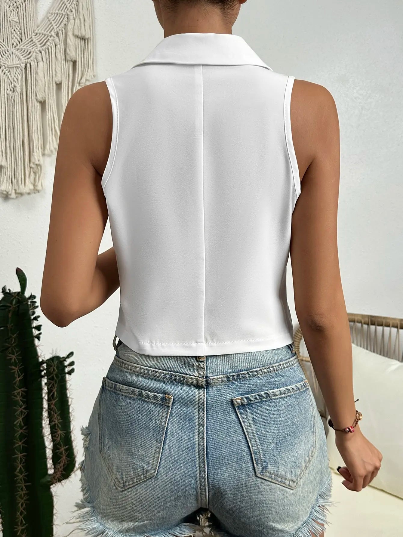 2024 spring new women's fashion Europe and the United States style casual slim vest vest vest voguable