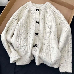 Wear the popular style bow knitted cardigan for women's autumn and winter Korean sweater jacket ins women clothing y2k tops emo voguable