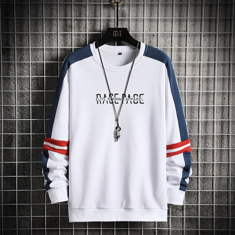 Voguable  2021 Fashion Harajuku Sweatshirts Men Spring Autumn New Hip Hop Hoody Mens Casual O-Neck Patchwork Sweatshirt for Young Men voguable