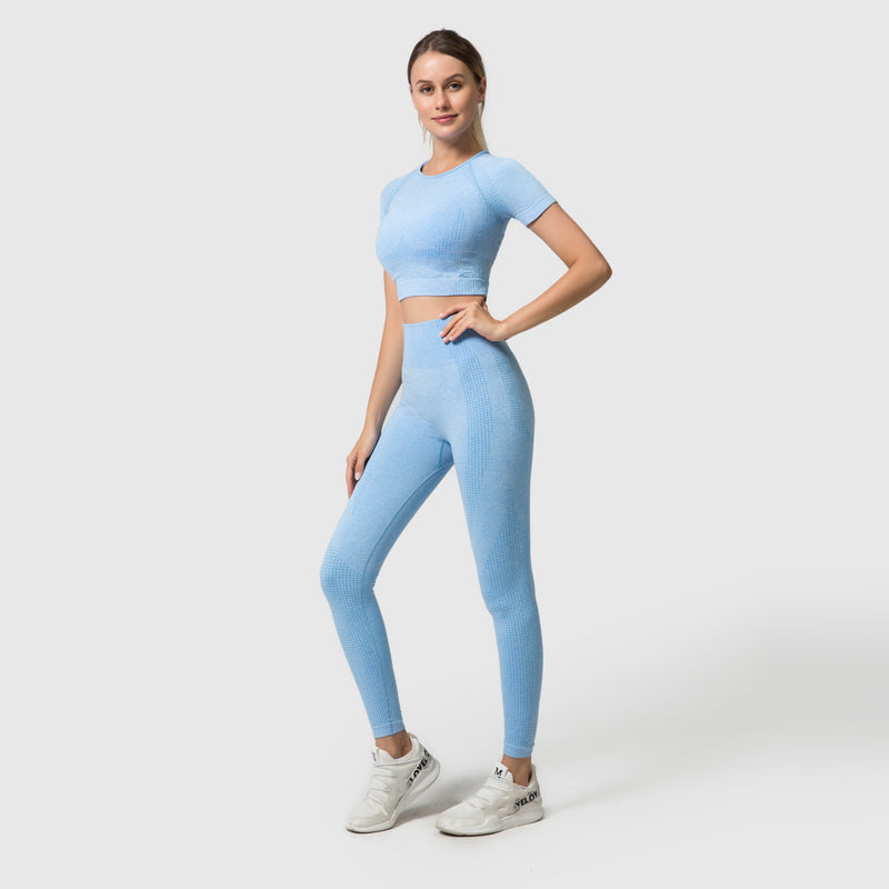 2/3/5PCS Seamless Women Yoga Set Workout Sportswear Gym Clothing Fitness Long Sleeve Crop Top High Waist Leggings Sports Suits voguable