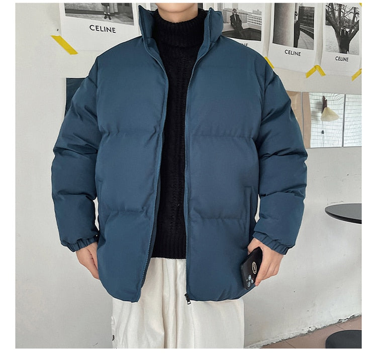 Voguable Thicken Warm Jackets Mens 2022 Winter New Japanese Street Unisex Loose Hip Hop High Street All-match Stand Collar Puffer Jackets voguable