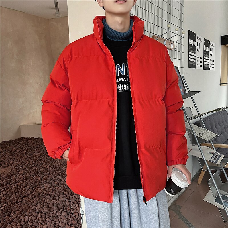 Voguable Thicken Warm Jackets Mens 2022 Winter New Japanese Street Unisex Loose Hip Hop High Street All-match Stand Collar Puffer Jackets voguable