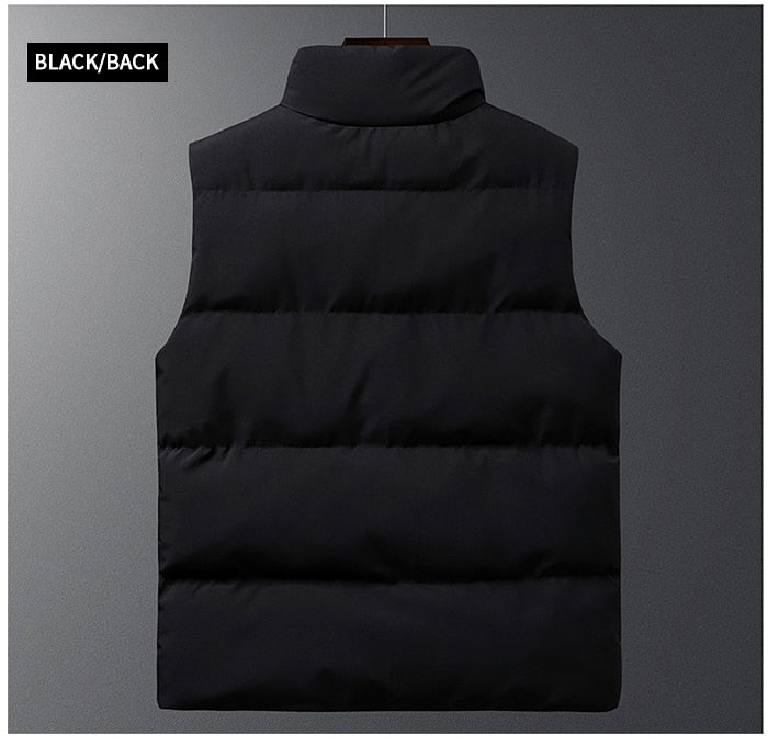 Voguable New Men's Jacket Winter Male Vest For Down Cotton Casual Sleeveless Jacket Waistcoat High Quality Windproof Warm Vest Coat voguable