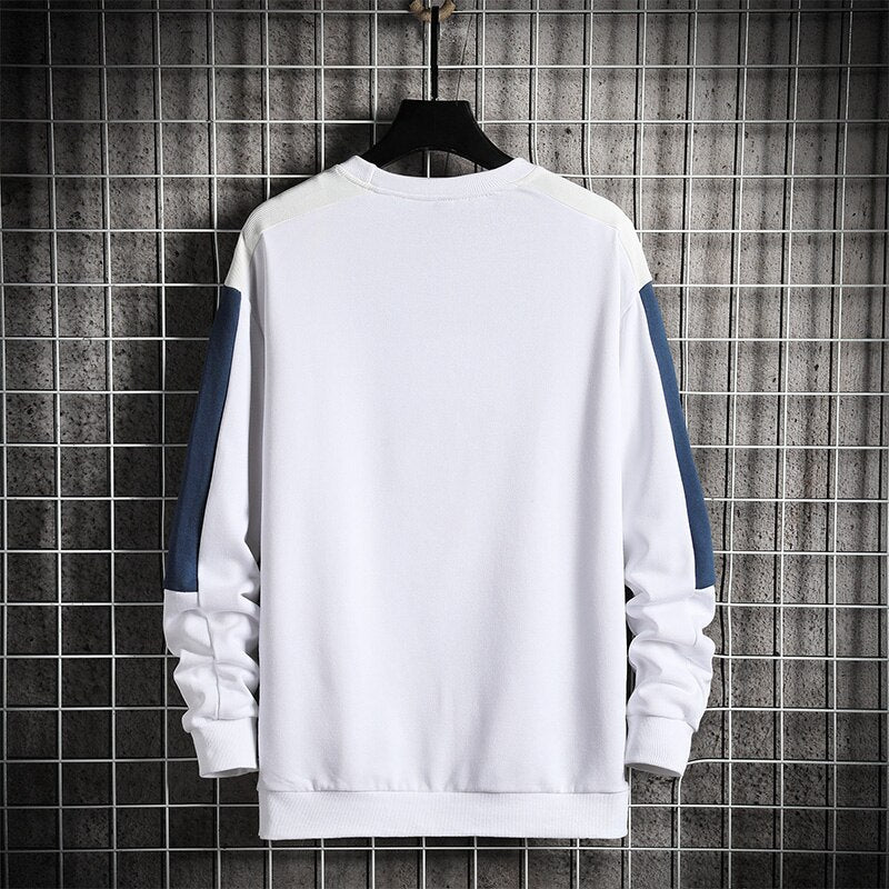 Voguable  2021 Fashion Harajuku Sweatshirts Men Spring Autumn New Hip Hop Hoody Mens Casual O-Neck Patchwork Sweatshirt for Young Men voguable