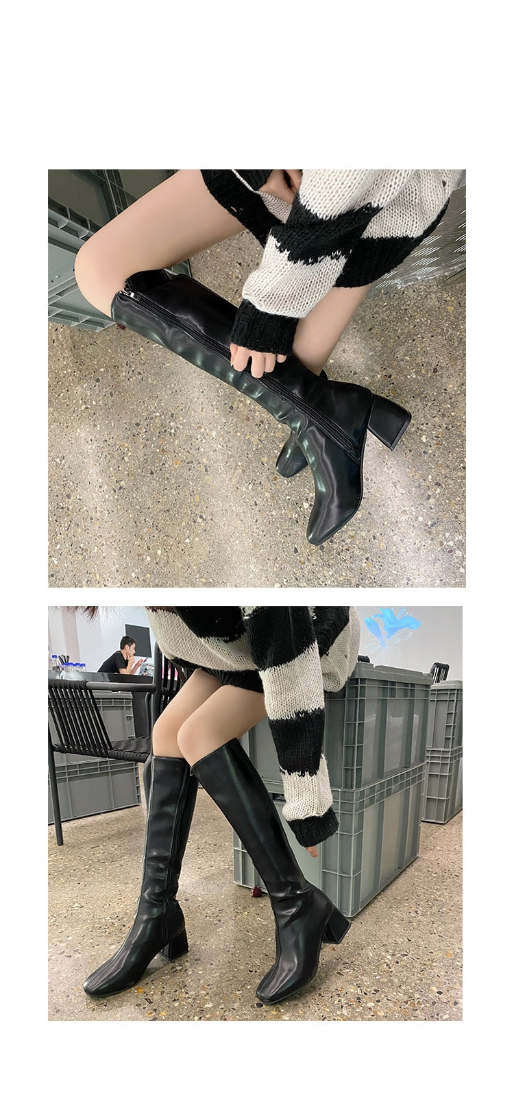 Boots Flat Platform Boots-women Women's Rubber Shoes Rain Sexy Thigh High Heels High Sexy Luxury Designer Round Toe Booties voguable