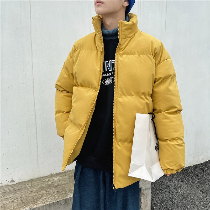 Voguable Thicken Warm Jackets Mens 2022 Winter New Japanese Street Unisex Loose Hip Hop High Street All-match Stand Collar Puffer Jackets voguable