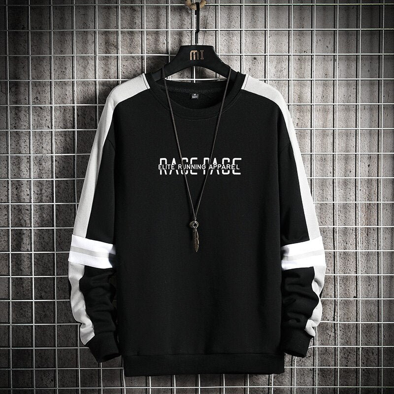 Voguable  2021 Fashion Harajuku Sweatshirts Men Spring Autumn New Hip Hop Hoody Mens Casual O-Neck Patchwork Sweatshirt for Young Men voguable