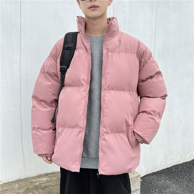 Voguable Thicken Warm Jackets Mens 2022 Winter New Japanese Street Unisex Loose Hip Hop High Street All-match Stand Collar Puffer Jackets voguable