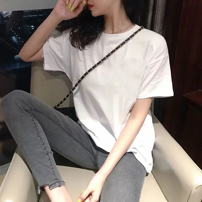 T-shirt Women O-neck Friends Preppy Cute Printed Summer Leisure Harajuku Chic Streetwear All-match Basic Tops Ins Ulzzang Soft voguable