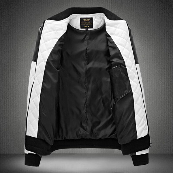 Voguable Mens Leather Jackets Casual High Quality Classic Motorcycle B ...