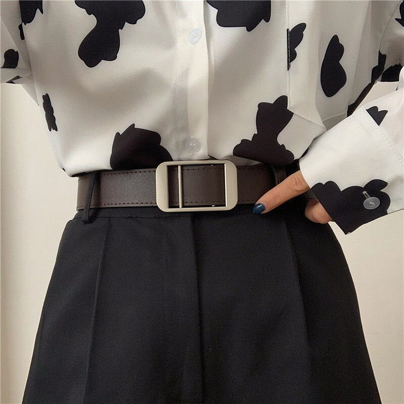 Voguable Female Non-porous Belt Simple PU Leather Belts for Women Jeans Suit Jeans Waistband Clothing Accessories voguable