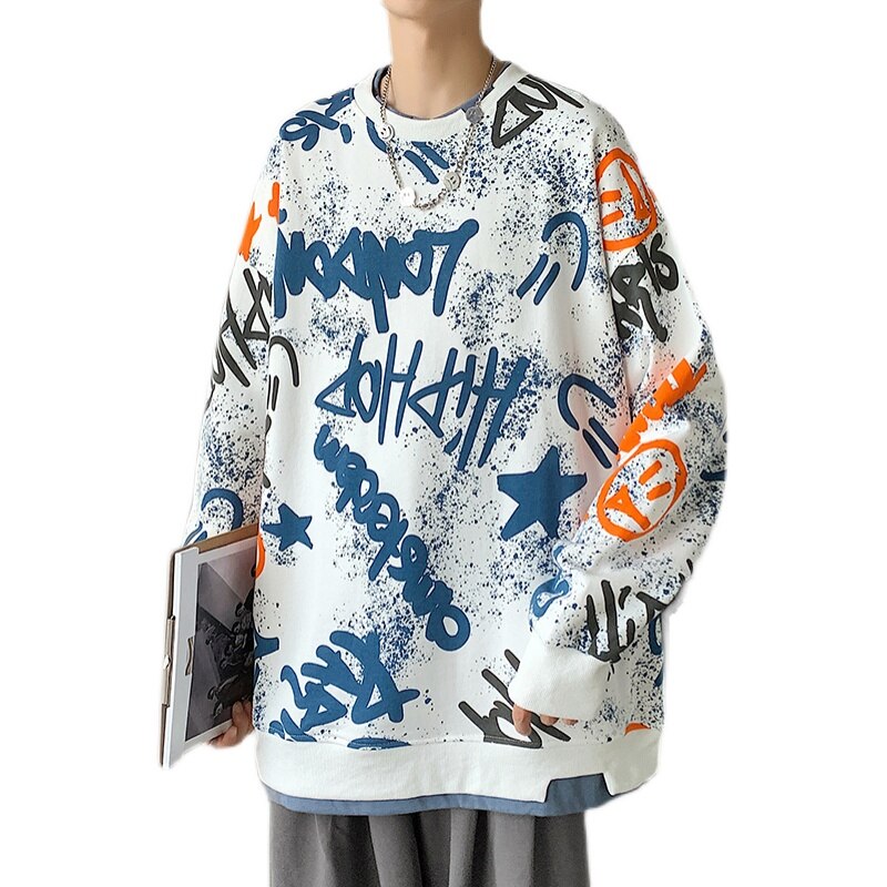 Voguable Classic Print Fashion Brand Men'S Hoodies 2021 Spring Autumn Hip Hop Loose Casual Men's Sweatshirts Punk Streetwear Clothes voguable