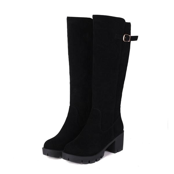 Boots Flat Platform Women Shoes Autumn Boots-Women Round Toe Zipper Sexy Thigh High Heels High Sexy Clogs  Ladies Stiletto O voguable