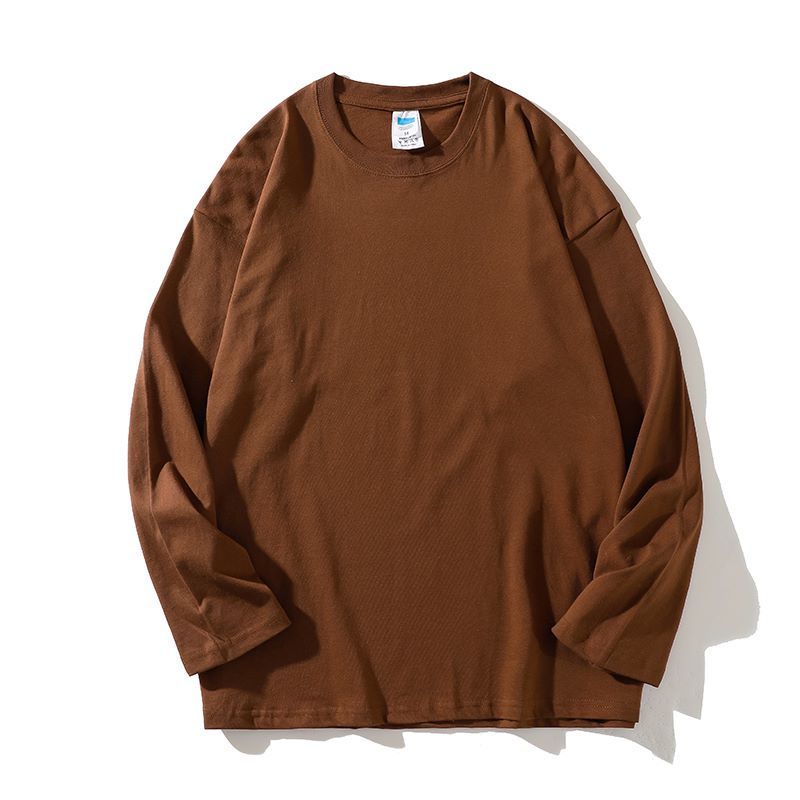 Autumn Men's Oversized T-Shirt Solid Color Basic T shirt O Neck Long Sleeve Casual T-shirt Man Casual Tees Pullovers voguable