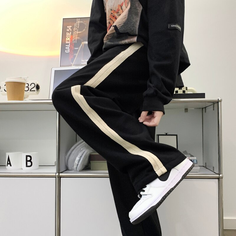 Pants Men Personality All-match Trendy Handsome High Street Design European Stylish Black Hip Hop Teens Trouser Autumn Baggy Ins voguable