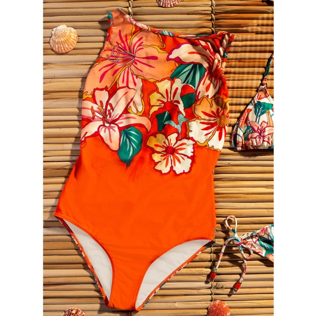 Striped Women One Piece Swimsuit High Quality Swimwear Printed Push Up Monokini Summer Bathing Suit Tropical Bodysuit Female voguable