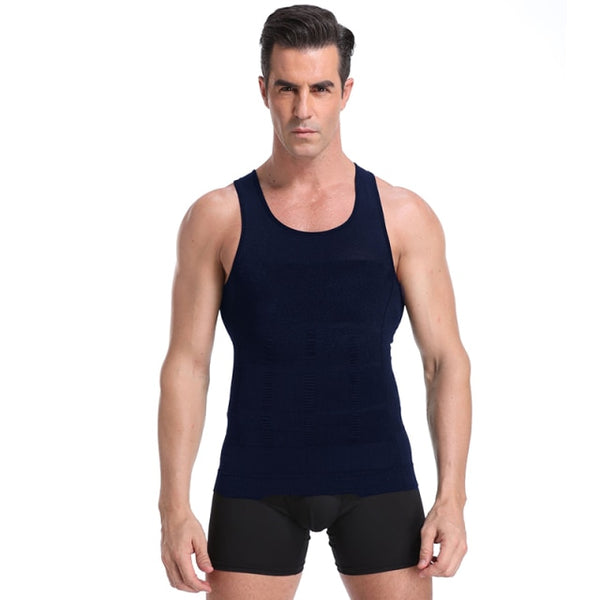 Be-In-Shape Men's Slimming Vest Body Shaper Belly Control Posture Gyne ...