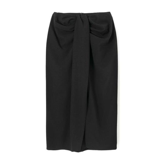 2022 New Women White Black Skirt Gathered Detail High-waist midi elegant High Street casual Fashion Women skirts voguable