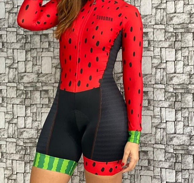 suboman triathlon Women's team Sleeve Cycling Jersey Suit Sports  Quick-drying Breathable Jumpsuit Macaquinho Ciclismo Feminino voguable