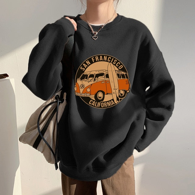 Crewneck Oversize Woman Sweatshirt Letter Printed Pullove Streetwear Women Hoodies Autumn Long Sleeve Loose Casual Hoodies voguable