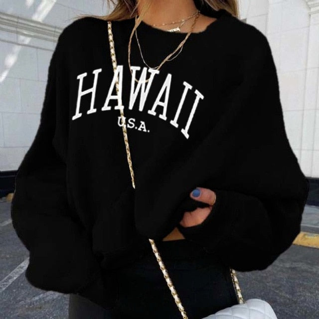 Crewneck Oversize Woman Sweatshirt Letter Printed Pullove Streetwear Women Hoodies Autumn Long Sleeve Loose Casual Hoodies voguable