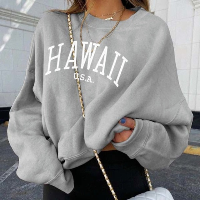 Crewneck Oversize Woman Sweatshirt Letter Printed Pullove Streetwear Women Hoodies Autumn Long Sleeve Loose Casual Hoodies voguable